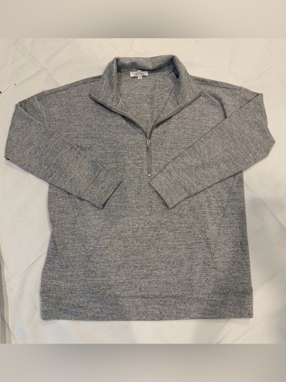 Haven Well Within Women's 1/4 Zip Lounge Top Pullover Heathered Gray Collar XS